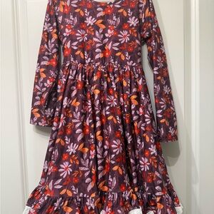 Cheeky Plum Floral Long Sleeve Dress - Purple - Never Been Worn